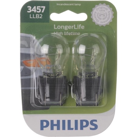 Philips Philips LongerLife Incandescent Parking/Side Marker/Turn Miniature Automotive Bulb 3457LLB2 3457LLB2